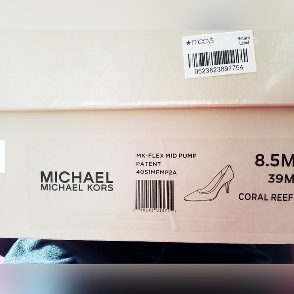 Nwb, hot Michael Kors Patent Mid Flex Pump in Coral Reef - Picture 5 of 5
